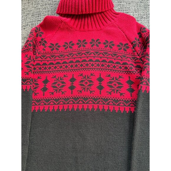 Red & Gray Fair Isle Turtleneck Sweater PM Petite By Studio Works - Picture 7 of 9